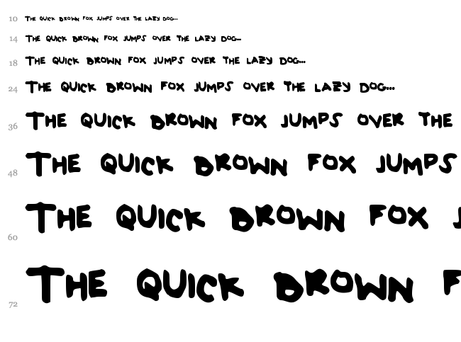 Tye-Dye Jerky font waterfall